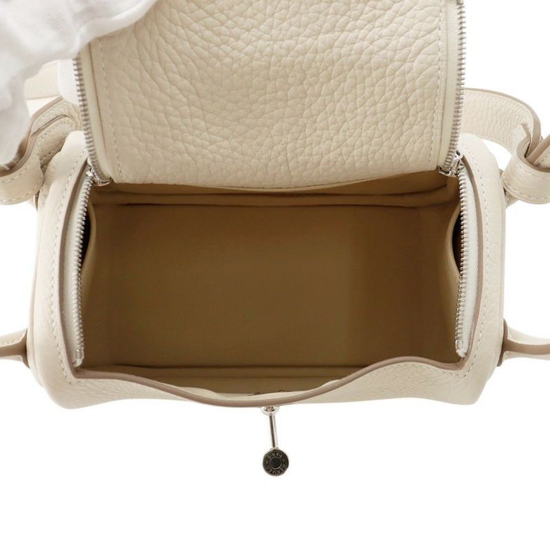 エルメス ハンドバッグ リンディ ミニ クレ/シルバー金具 トリヨンクレマンス K刻印 ２wayショルダー