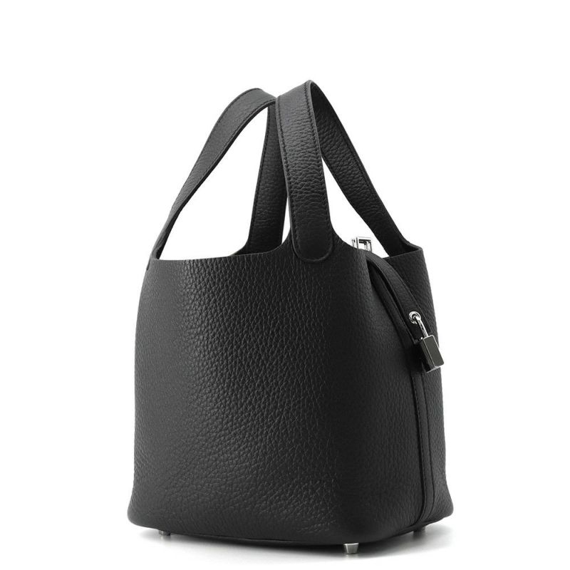 エルメス ハンドバッグ ピコタンロックPM ブラック/シルバー金具 トリヨンクレマンス K刻印 黒