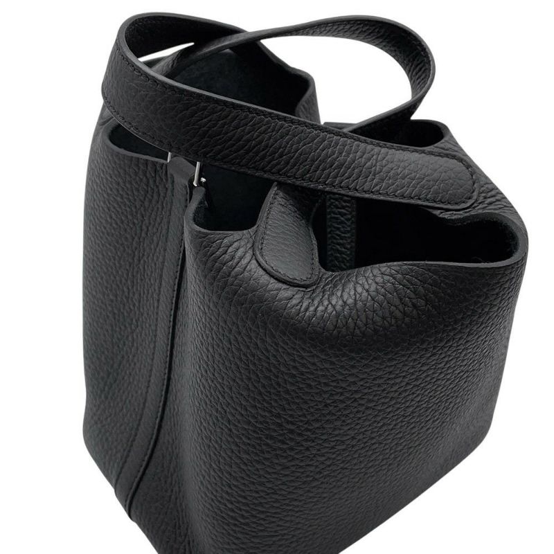 エルメス ハンドバッグ ピコタンロックPM ブラック/シルバー金具 トリヨンクレマンス K刻印 黒
