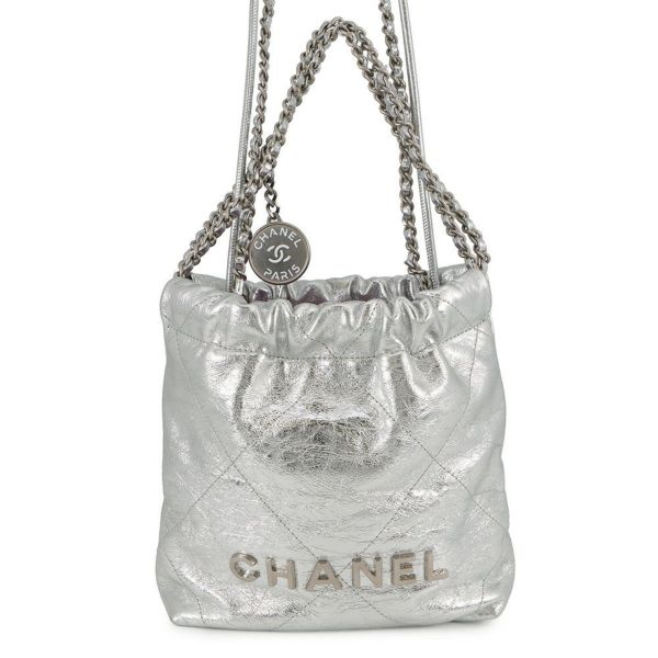 シャネル ハンドバッグ CHANEL 22 ミニ ココマーク シャイニーカーフレザー AS3980 CHANEL 2wayショルダーバッグ