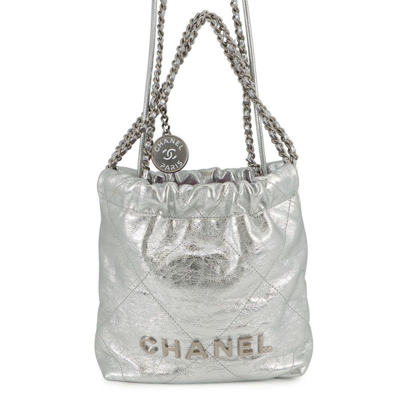 シャネル ハンドバッグ CHANEL 22 ミニ ココマーク シャイニーカーフレザー AS3980 CHANEL 2wayショルダーバッグ