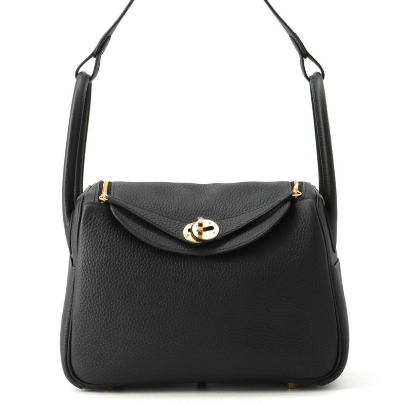 エルメス ハンドバッグ リンディ26 ブラック/ゴールド金具 トリヨンクレマンス K刻印 2way 黒