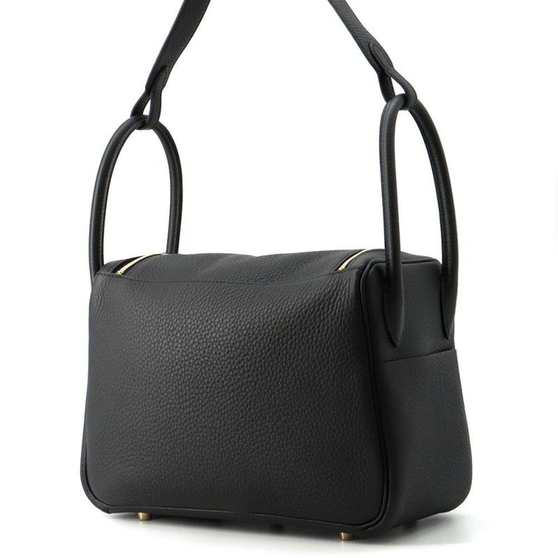 エルメス ハンドバッグ リンディ26 ブラック/ゴールド金具 トリヨンクレマンス K刻印 2way 黒