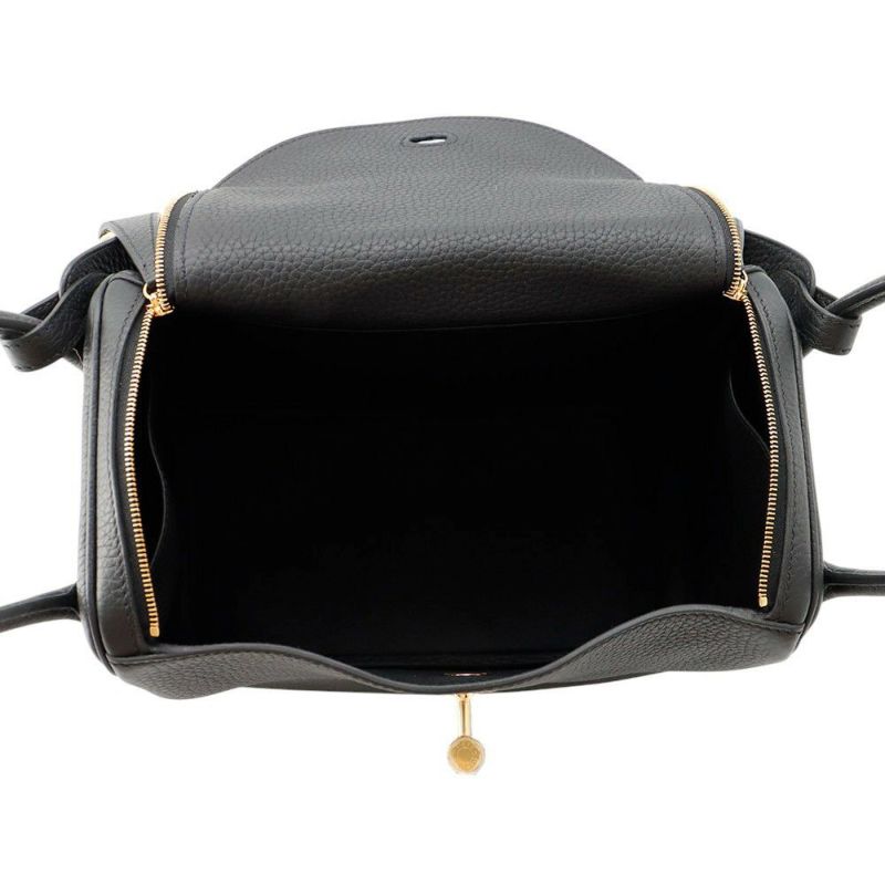 エルメス ハンドバッグ リンディ26 ブラック/ゴールド金具 トリヨンクレマンス K刻印 2way 黒