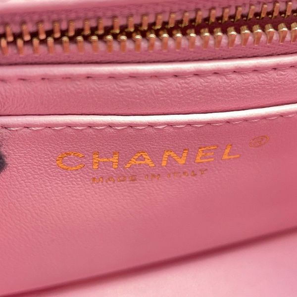 シャネル チェーンショルダーバッグ ミニ マトラッセ ココマーク カメリア ラムスキン AS4040 CHANEL