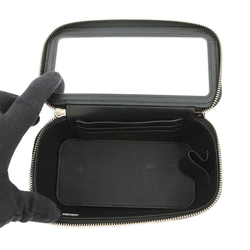 シャネル チェーンショルダーバッグ マトラッセ ココマーク ヴァニティケース ラムスキン AP2199 CHANEL 黒