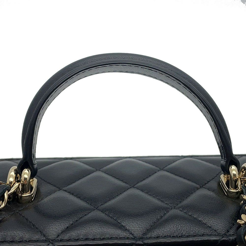 シャネル チェーンショルダーバッグ マトラッセ ココマーク ヴァニティケース ラムスキン AP2199 CHANEL 黒