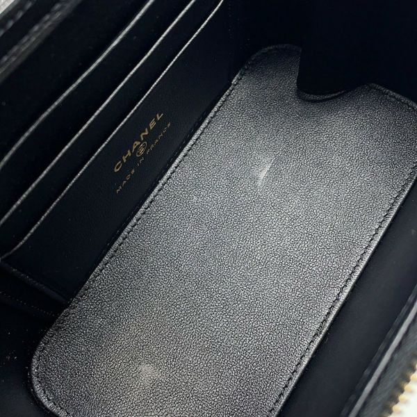 シャネル チェーンショルダーバッグ マトラッセ ココマーク ヴァニティケース ラムスキン AP2199 CHANEL 黒