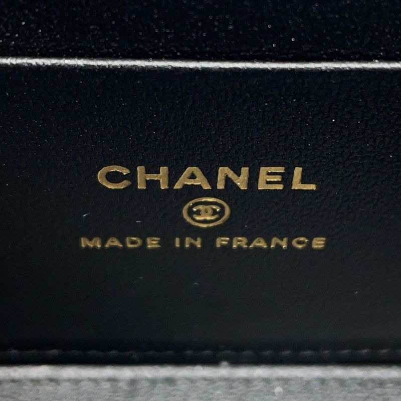 シャネル チェーンショルダーバッグ マトラッセ ココマーク ヴァニティケース ラムスキン AP2199 CHANEL 黒