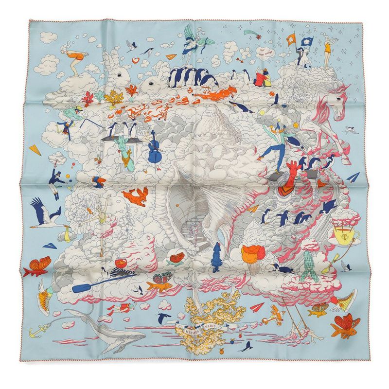 エルメス スカーフ カレ90 私の雲 Sur Mon Nuage HERMES シルクスカーフ 2022年秋冬