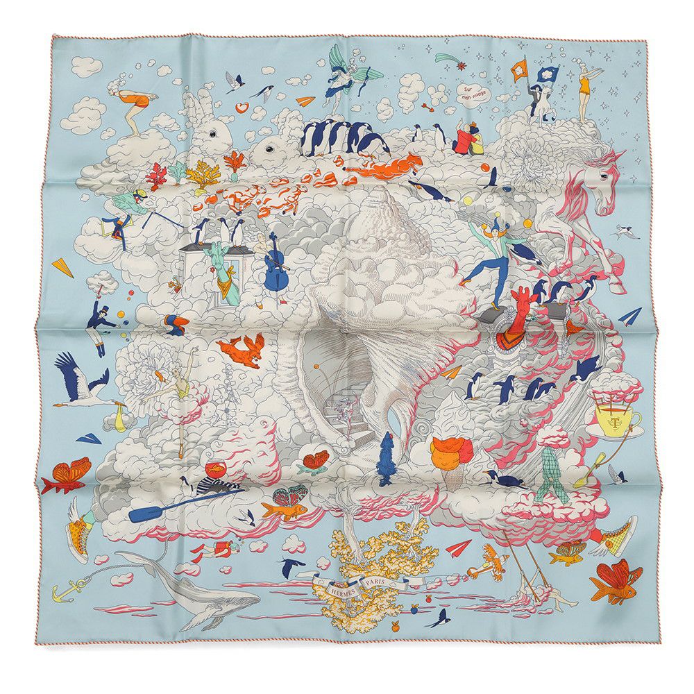 エルメス スカーフ カレ90 私の雲 Sur Mon Nuage HERMES シルクスカーフ 2022年秋冬
