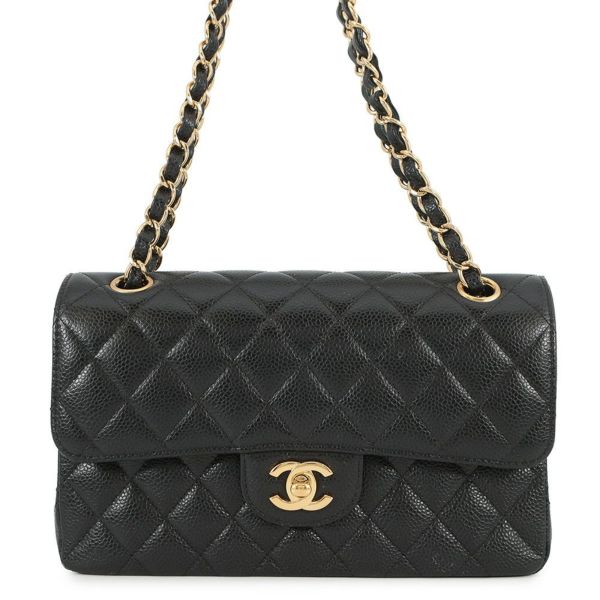 シャネル チェーンショルダーバッグ マトラッセ23 ココマーク Wフラップ キャビアスキン A01113 CHANEL 黒