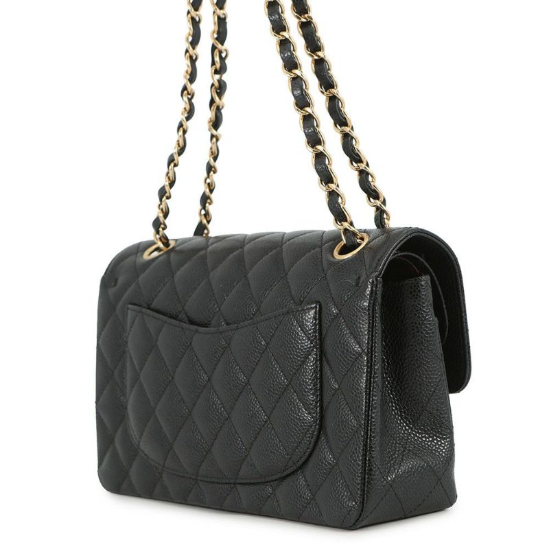 シャネル チェーンショルダーバッグ マトラッセ23 ココマーク Wフラップ キャビアスキン A01113 CHANEL 黒