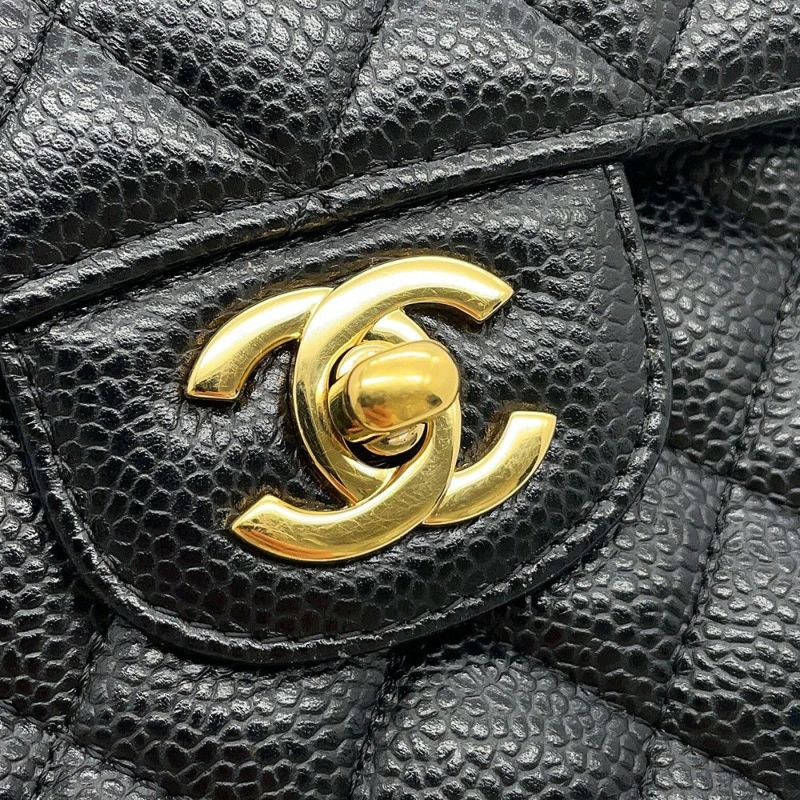 シャネル チェーンショルダーバッグ マトラッセ23 ココマーク Wフラップ キャビアスキン A01113 CHANEL 黒