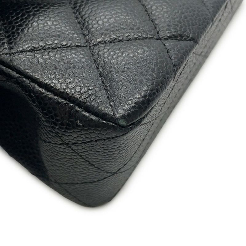 シャネル チェーンショルダーバッグ マトラッセ23 ココマーク Wフラップ キャビアスキン A01113 CHANEL 黒