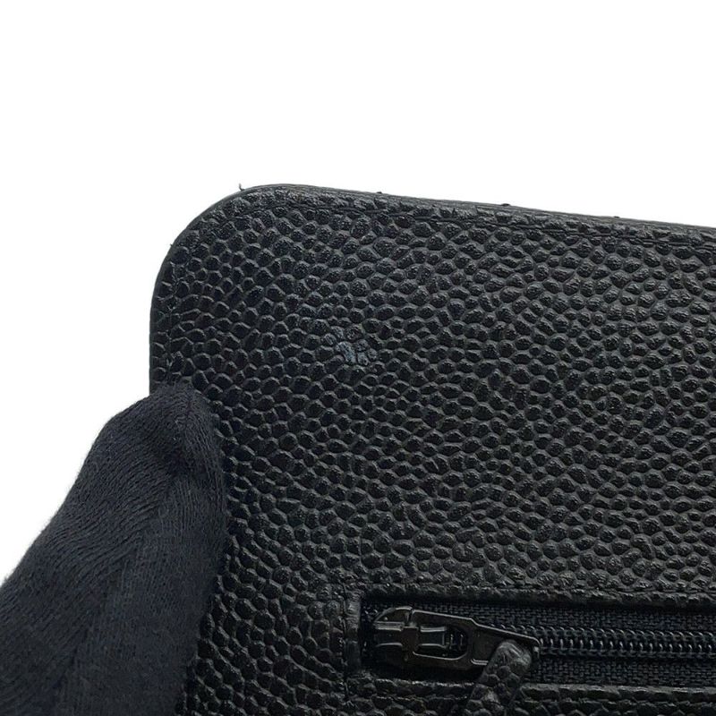 シャネル チェーンショルダーバッグ マトラッセ23 ココマーク Wフラップ キャビアスキン A01113 CHANEL 黒