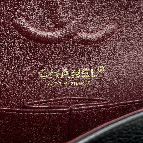 シャネル チェーンショルダーバッグ マトラッセ23 ココマーク Wフラップ キャビアスキン A01113 CHANEL 黒