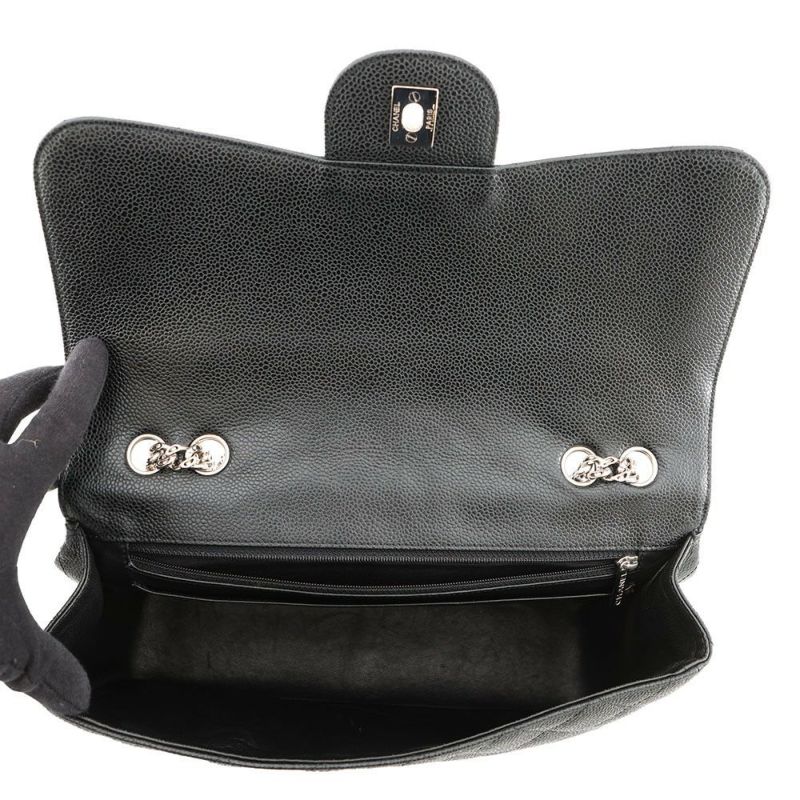 シャネル チェーンショルダーバッグ マトラッセ30 ココマーク キャビアスキン A28600 CHANEL デカマト 黒