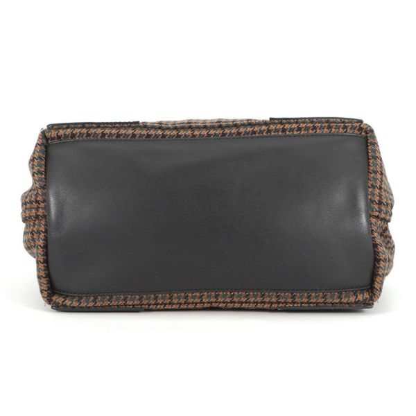 バレンシアガ トートバッグ ネイビーカバス スモール ポーチ付 千鳥柄 339933 BALENCIAGA 黒