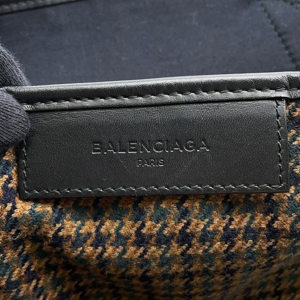 バレンシアガ トートバッグ ネイビーカバス スモール ポーチ付 千鳥柄 339933 BALENCIAGA 黒