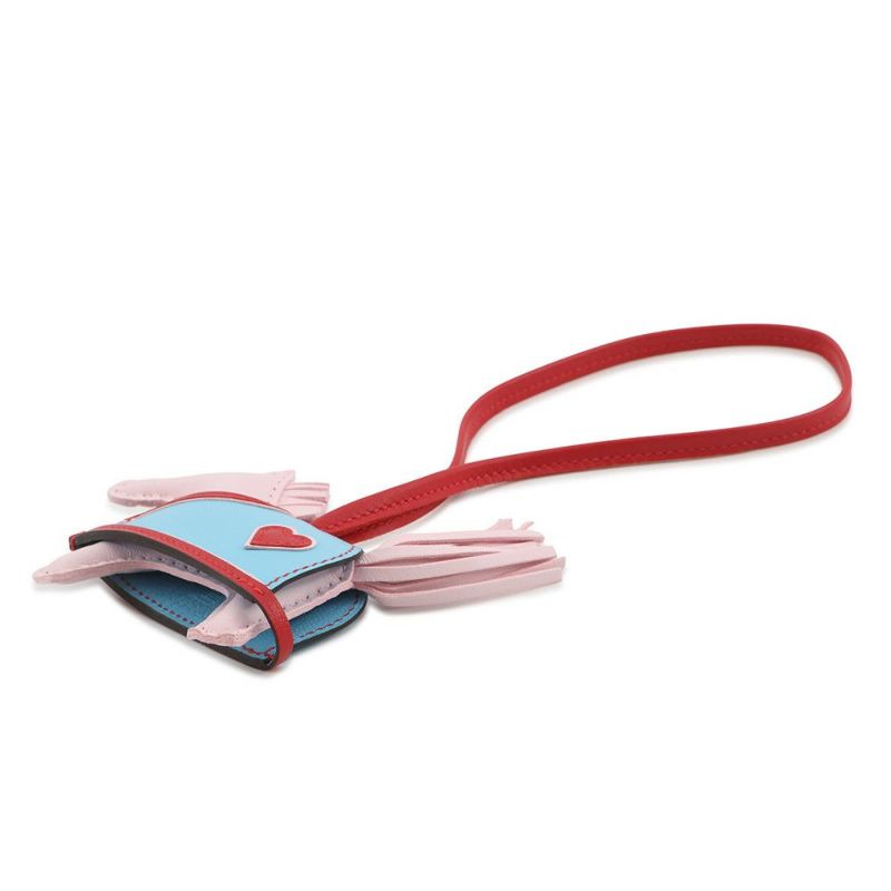 エルメス バッグチャーム ロデオPM ロベオクール ローズダーリン/ルージュラデュー/セレスト ラムスキン K刻印 HERMES チャーム