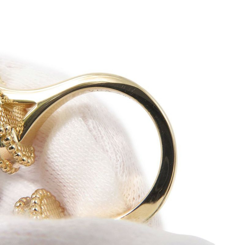 ヴァンクリ リング マジック アルハンブラ アントレ レ ドア リング グレー マザーオブパール/オニキス K18YG サイズ51 VCARN05700
