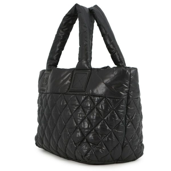 シャネル トートバッグ  コココクーン ココマーク マトラッセ スモール PM ナイロン A48610 CHANEL バッグ 黒