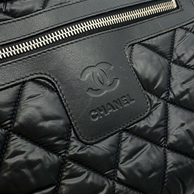 シャネル トートバッグ  コココクーン ココマーク マトラッセ スモール PM ナイロン A48610 CHANEL バッグ 黒