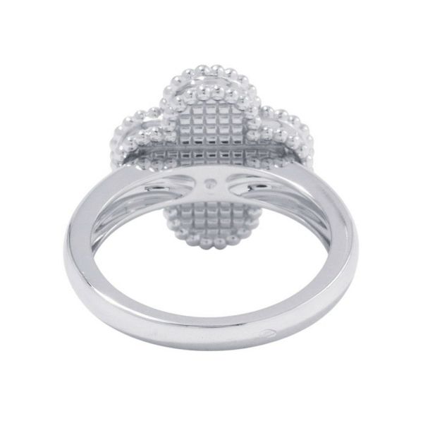 ヴァンクリーフ&アーペル リング ヴィンテージ アルハンブラ リング ギヨシェ K18WGホワイトゴールド サイズ54 VCARP9XI00 指輪