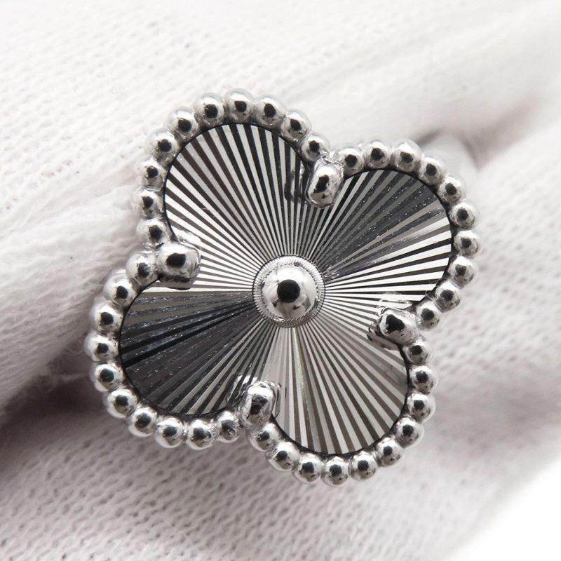 ヴァンクリーフ&アーペル リング ヴィンテージ アルハンブラ リング ギヨシェ K18WGホワイトゴールド サイズ54 VCARP9XI00 指輪