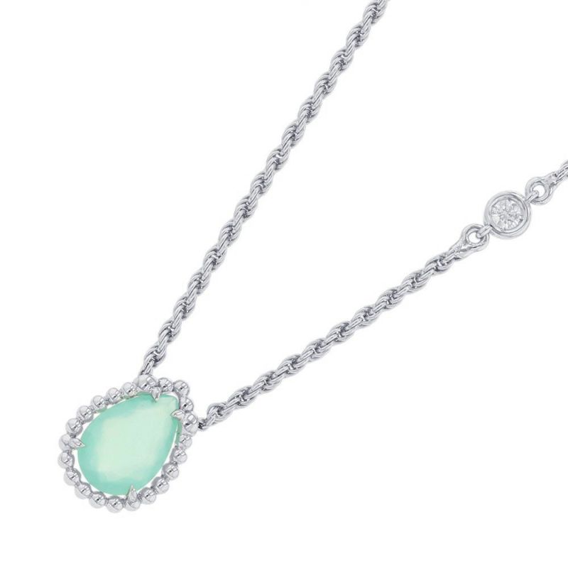 ブシュロン ネックレス セルパンボエム ペンダント エクストラスモール アクアプレーズ 1P 0.78ct/ダイヤ 8P 計0.03ct K18WG JPN00654