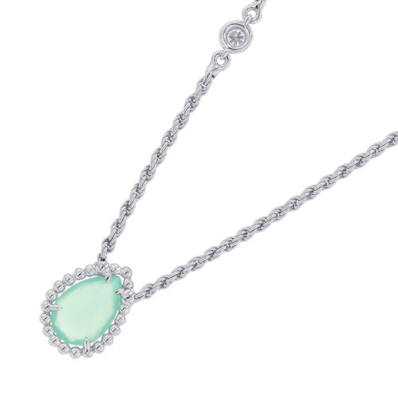 ブシュロン ネックレス セルパンボエム ペンダント エクストラスモール アクアプレーズ 1P 0.78ct/ダイヤ 8P 計0.03ct K18WG JPN00654