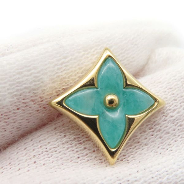 ルイヴィトン ピアス スター カラー フロッサム BB アマゾナイト K18YGイエローゴールド Q16641 LOUIS VUITTON