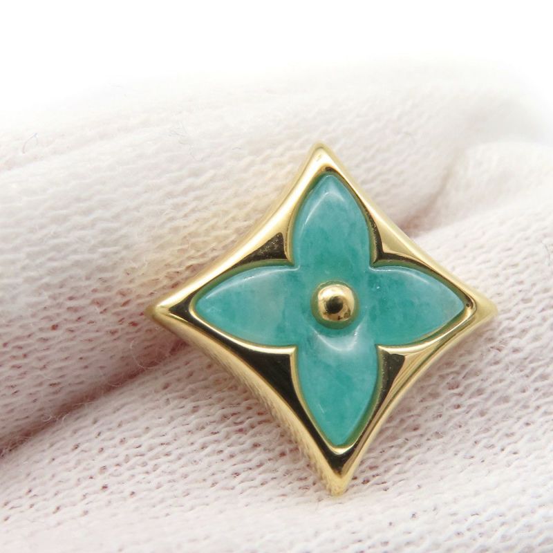 ルイヴィトン ピアス スター カラー フロッサム BB アマゾナイト K18YGイエローゴールド Q16641 LOUIS VUITTON