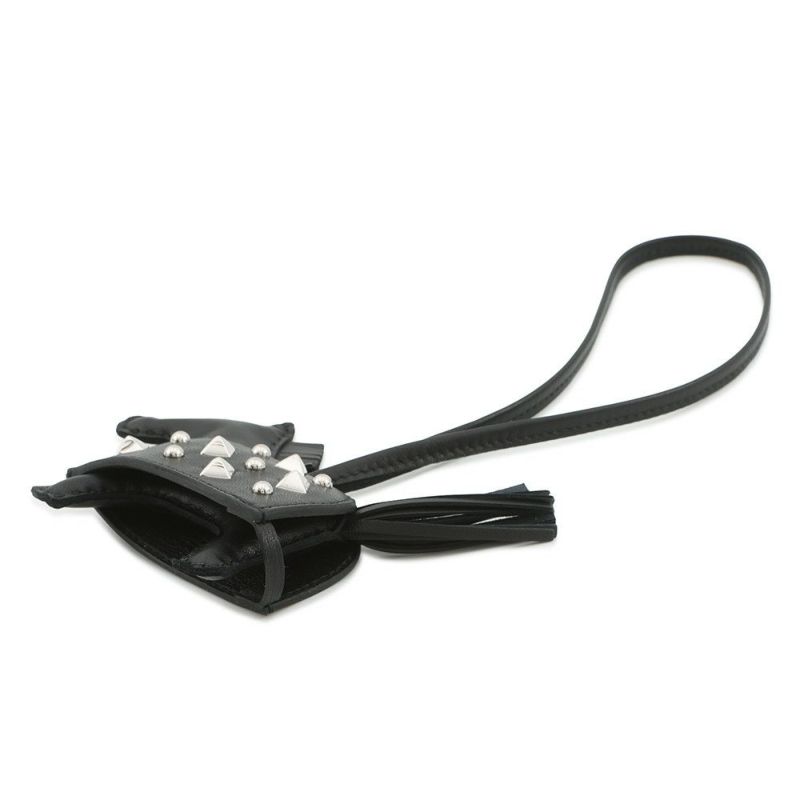 エルメス バッグチャーム ロデオPM ロベオ ロック ブラック/シルバー金具 ラムスキン HERMES チャーム 黒