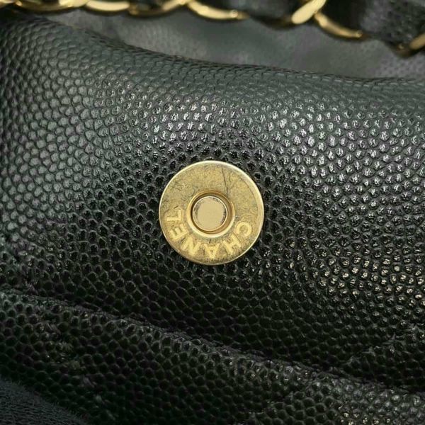 シャネル チェーンショルダーバッグ CHANEL22 スモール ソフトキャビアスキン AS3260 CHANEL ポーチ付き 黒