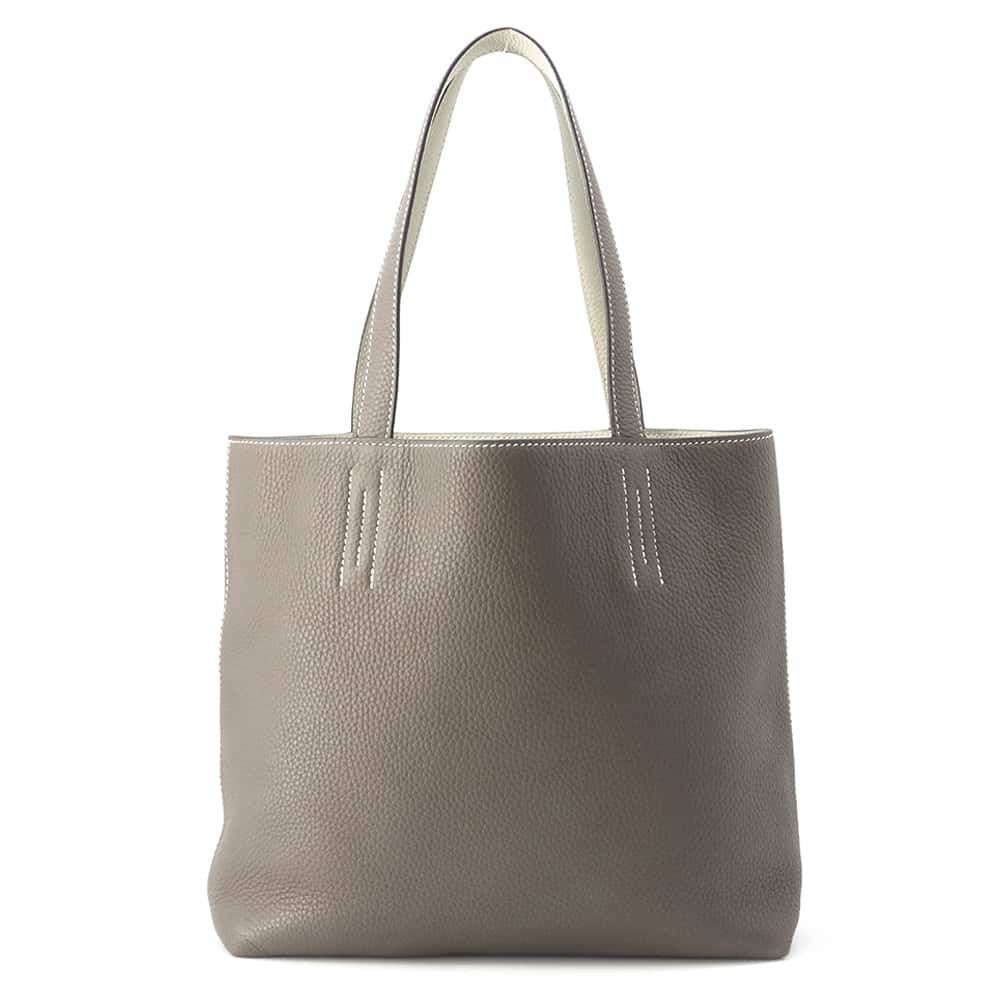 エルメス トートバッグ ドゥブルセンス36 エタン/パールグレー トリヨンクレマンス D刻印