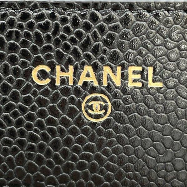 シャネル チェーンウォレット クラシック マトラッセ ココマーク キャビアスキン AP0250 CHANEL 財布 黒