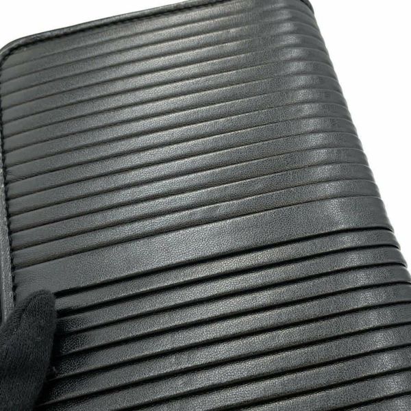 シャネル チェーンウォレット ココマーク フェイクパール カーフレザー CHANEL 黒 財布