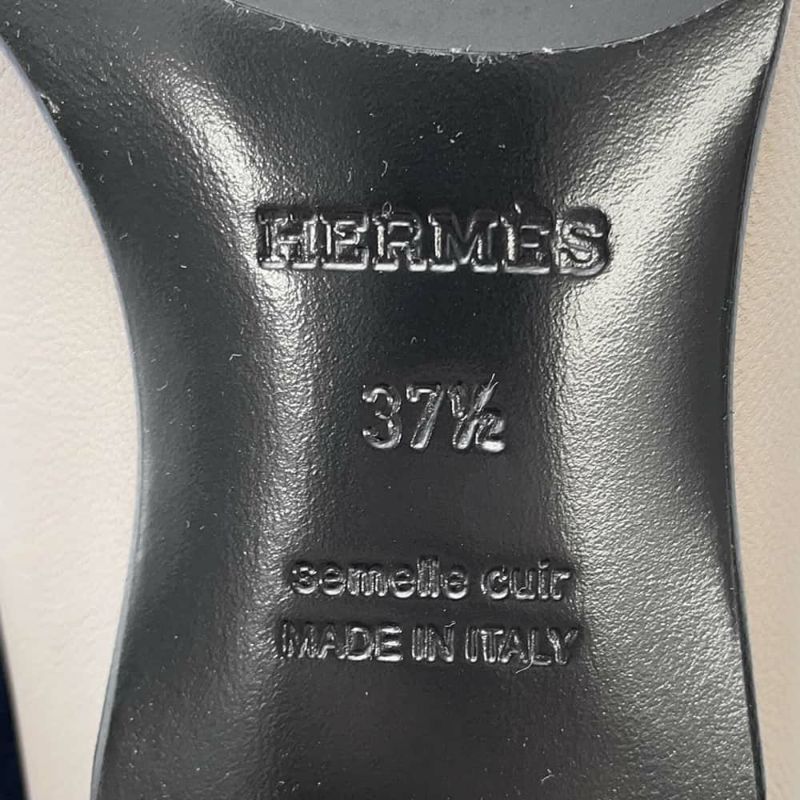 エルメス モカシン ロワイヤル フリンジ レディースサイズ37 1/2 HERMES 靴 ローファー 白