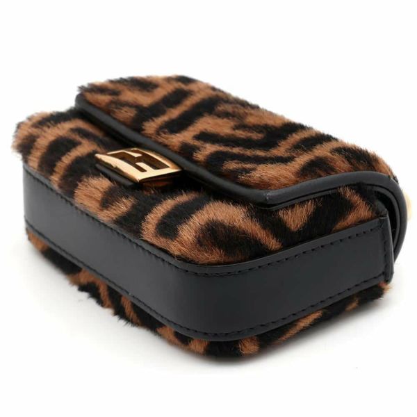 フェンディ バッグチャーム ナノ バゲット ファー 7AR844 FENDI 2wayチェーンショルダーバッグ 黒