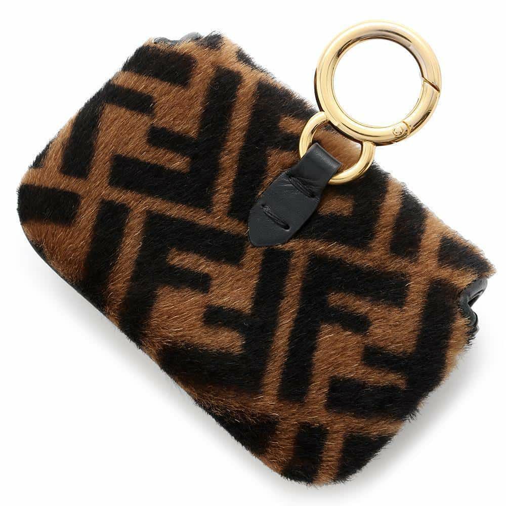 フェンディ バッグチャーム ナノ バゲット ファー 7AR844 FENDI 2wayチェーンショルダーバッグ 黒