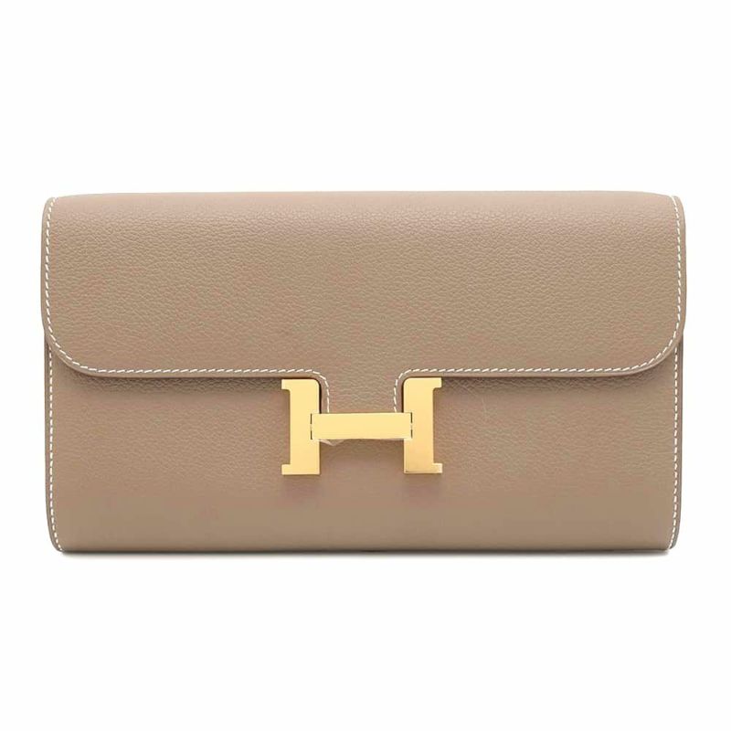 エルメス 長財布 コンスタンス トゥーゴー ロング エトゥープ/ゴールド金具 エバーカラー W刻印