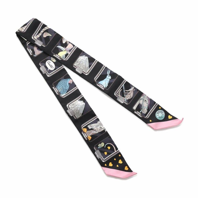 エルメス スカーフ ツイリー エルメス ストーリー HERMES STORY HERMES シルクツイル 2023秋冬 黒