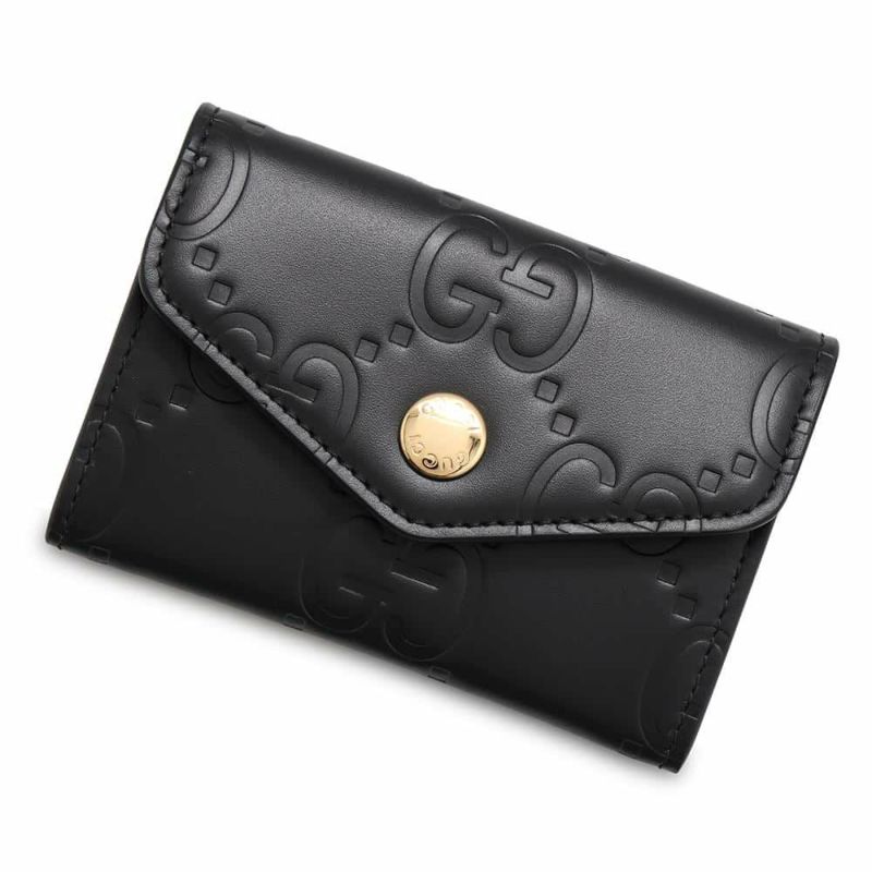 グッチ カードケース GG レザー 772792 GUCCI 財布 パスケース 名刺入れ 黒