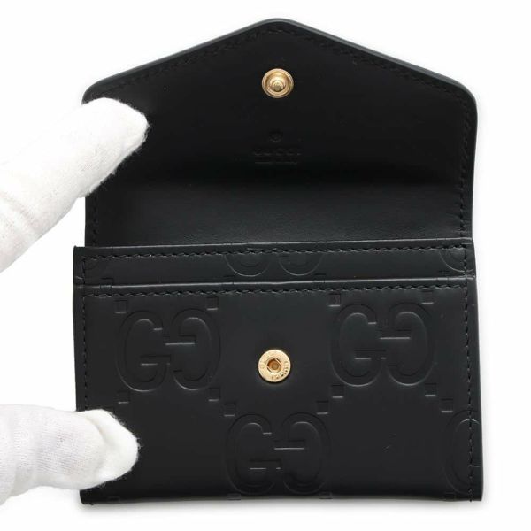 グッチ カードケース GG レザー 772792 GUCCI 財布 パスケース 名刺入れ 黒