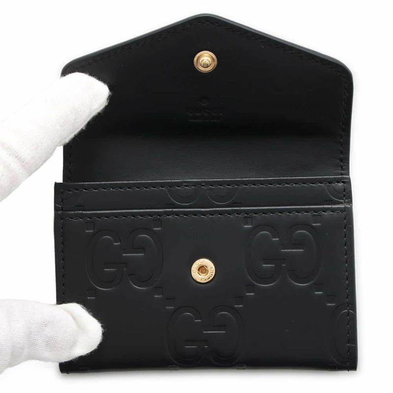 グッチ カードケース GG レザー 772792 GUCCI 財布 パスケース 名刺入れ 黒