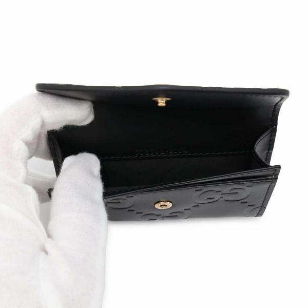グッチ カードケース GG レザー 772792 GUCCI 財布 パスケース 名刺入れ 黒