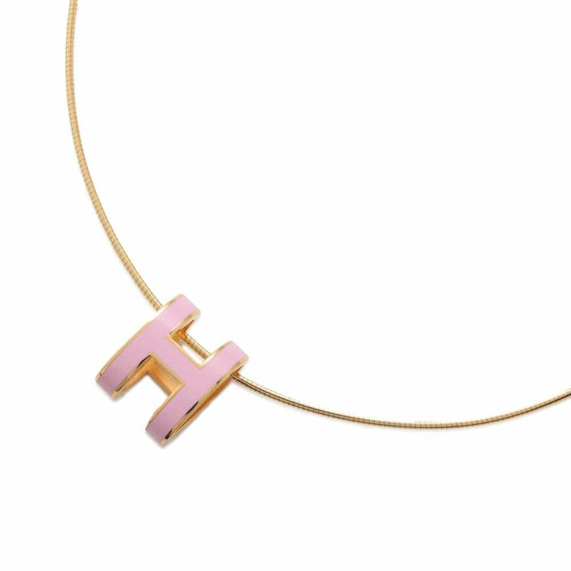 エルメス ネックレス ポップアッシュ ピンク/ゴールド金具 HERMES Pop H アクセサリー ポップH