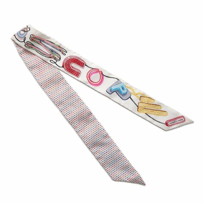 エルメス スカーフ ツイリー ポワンティエ シュバロスコープ 刺繍 HERMES シルクツイル 2023春